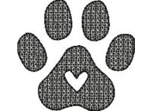 Stickdatei - Embossed Pfote Herz